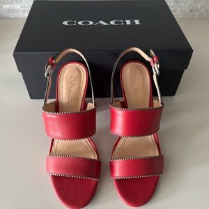 Coach Women's Striking Red Sandals
